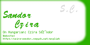 sandor czira business card